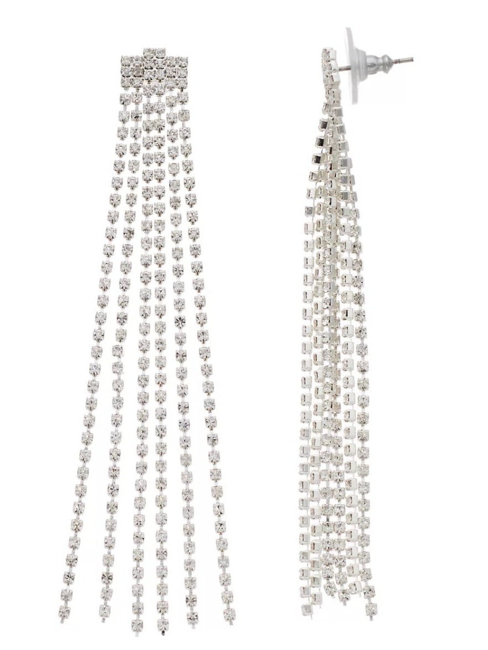 Vieste Simulated Crystal Nickel Free Fringe Drop Earrings